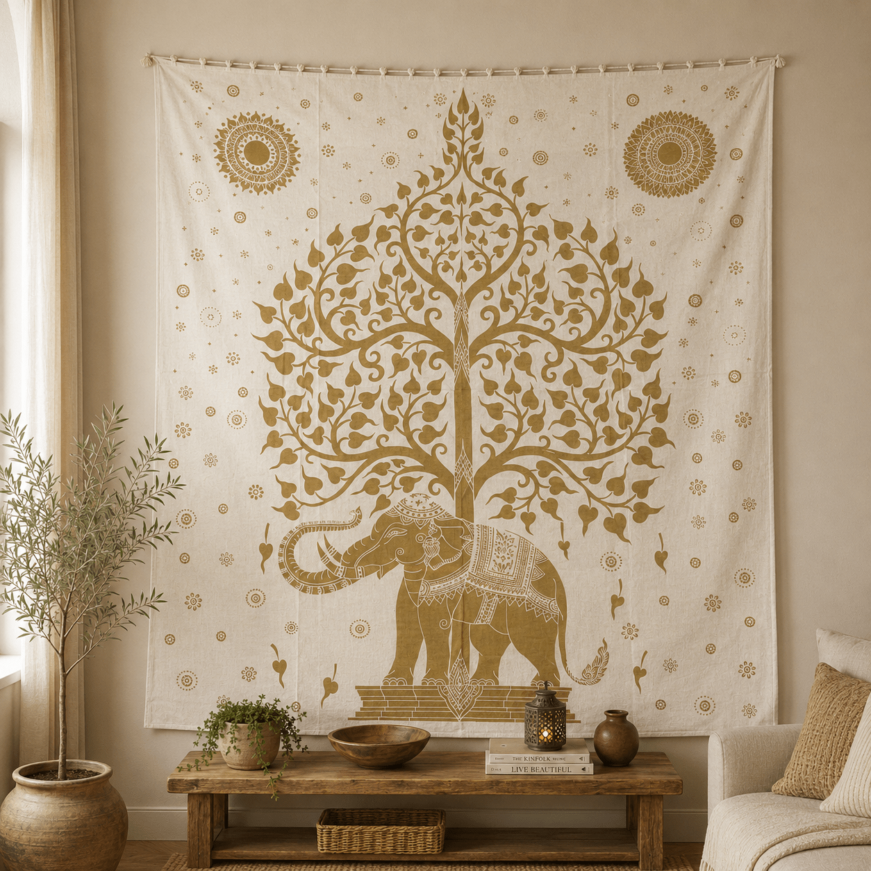 Tapiz Decorativo Árbol de la Vida Gajendra Arena - BOUTIQUEDELAINDIA