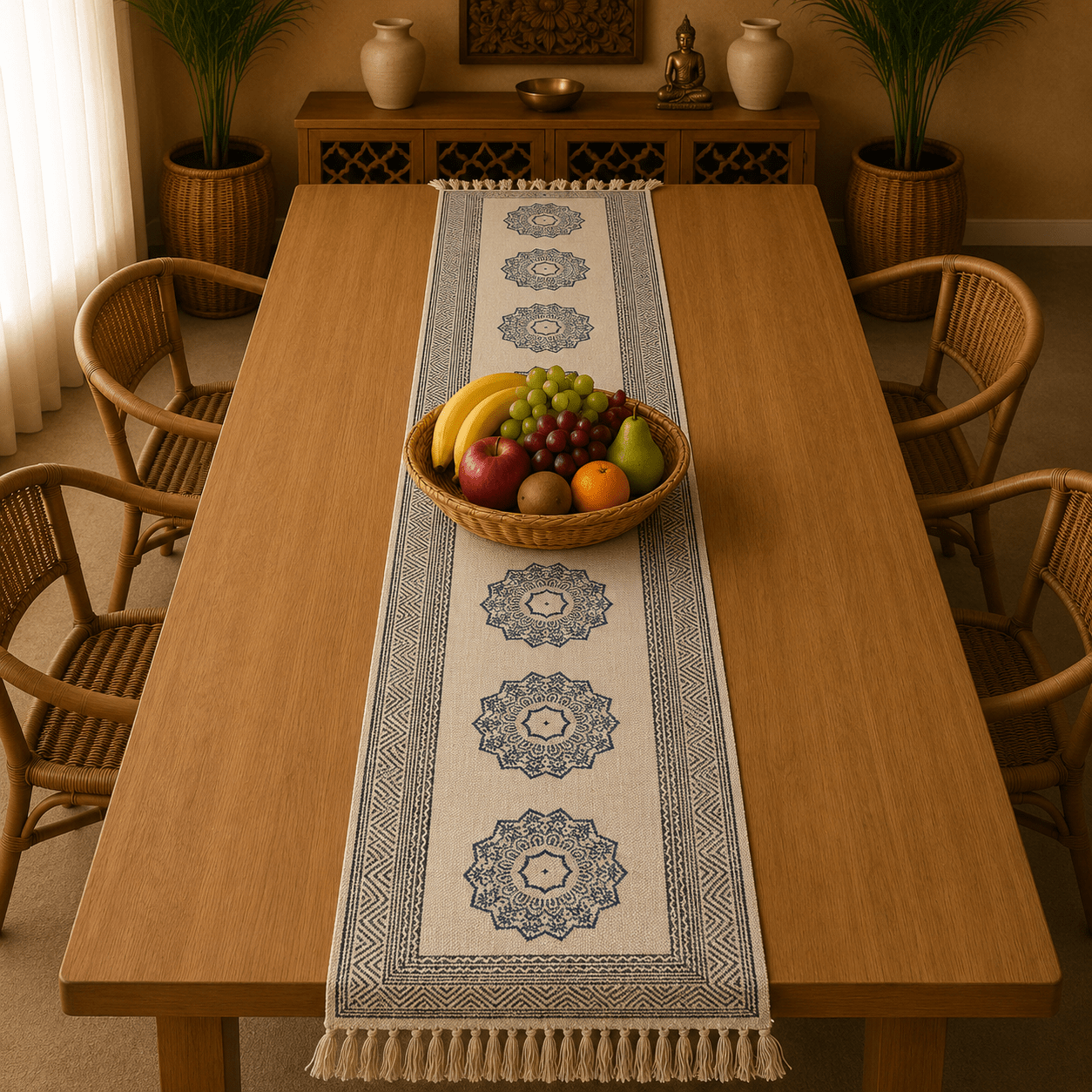 Camino de Mesa Chakraprabha Floral - BOUTIQUEDELAINDIA