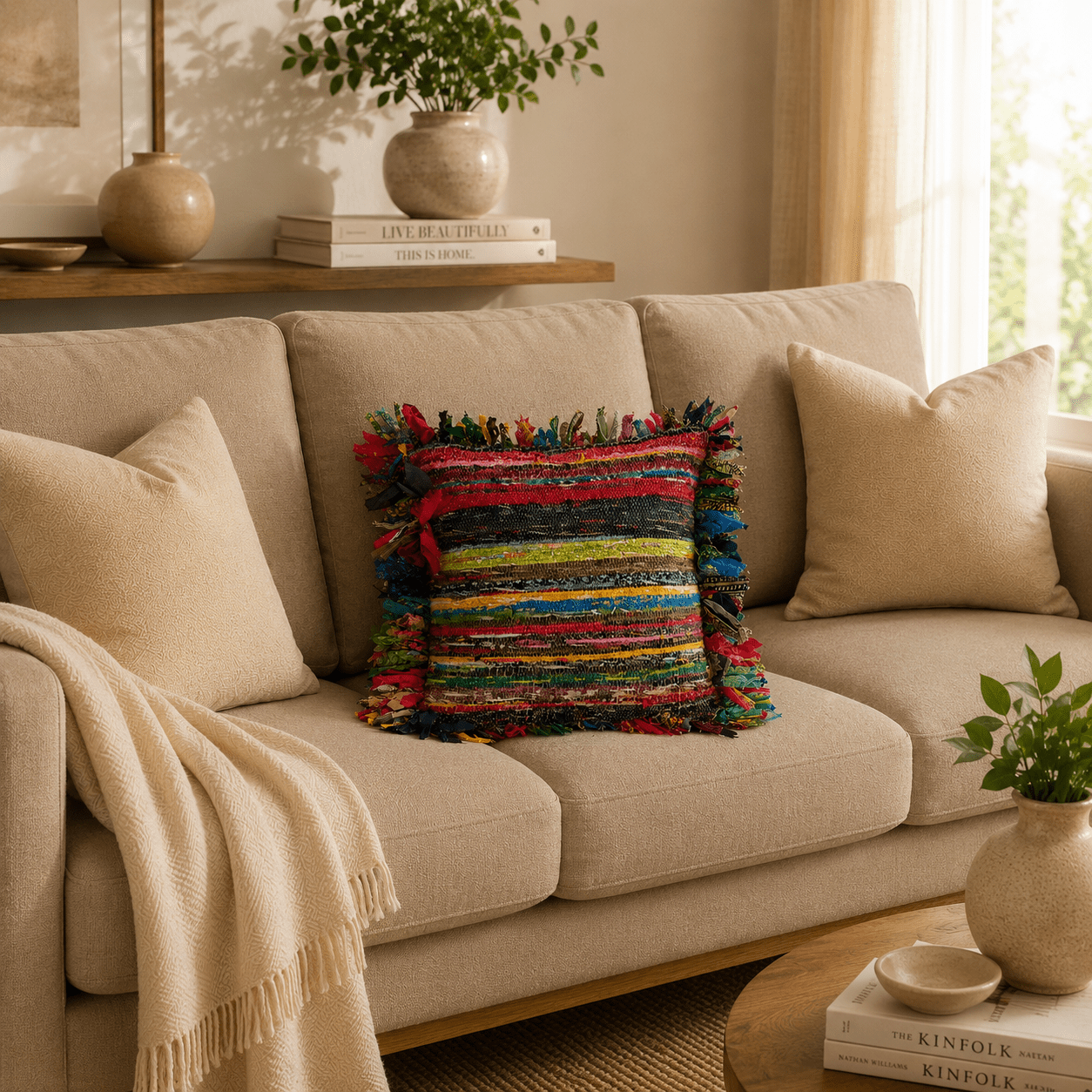 Cojín Durri Arcoíris - BOUTIQUEDELAINDIA