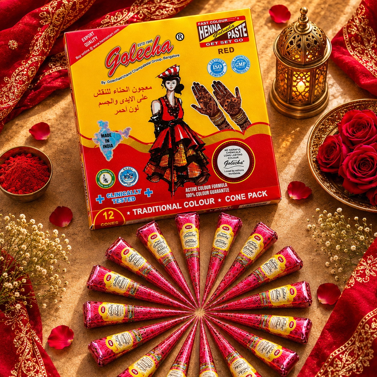 Henna Golecha natural para cejas cabello y tatuaje