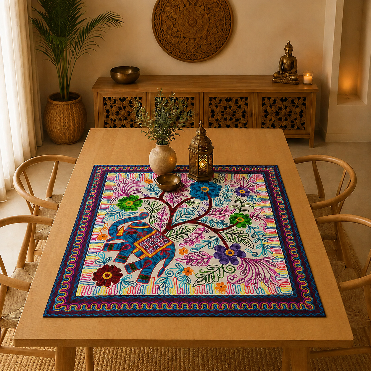 Mantel de Mesa Gajavana Elegancia Total - BOUTIQUEDELAINDIA