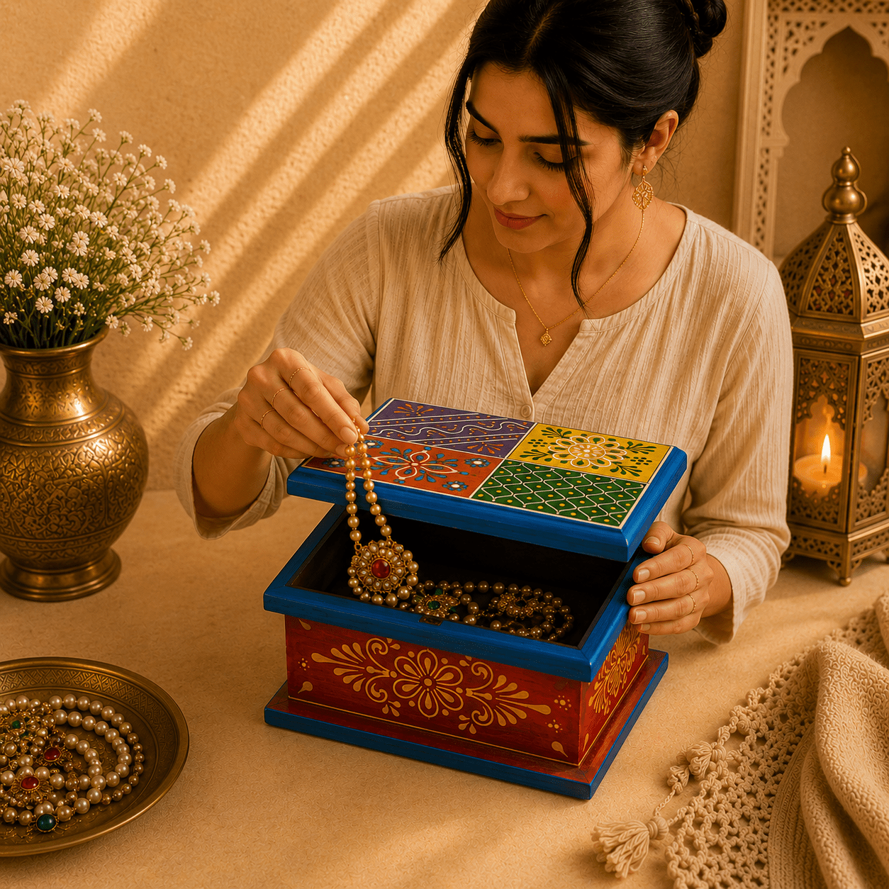 Joyero Organizador Vrinda - BOUTIQUEDELAINDIA