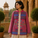 Chaqueta doble faz mujer, seda, reversible, ropa de India, Boutique de la India