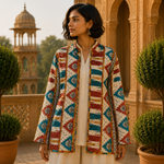 Chaqueta doble faz mujer, seda, reversible, ropa de India, Boutique de la India