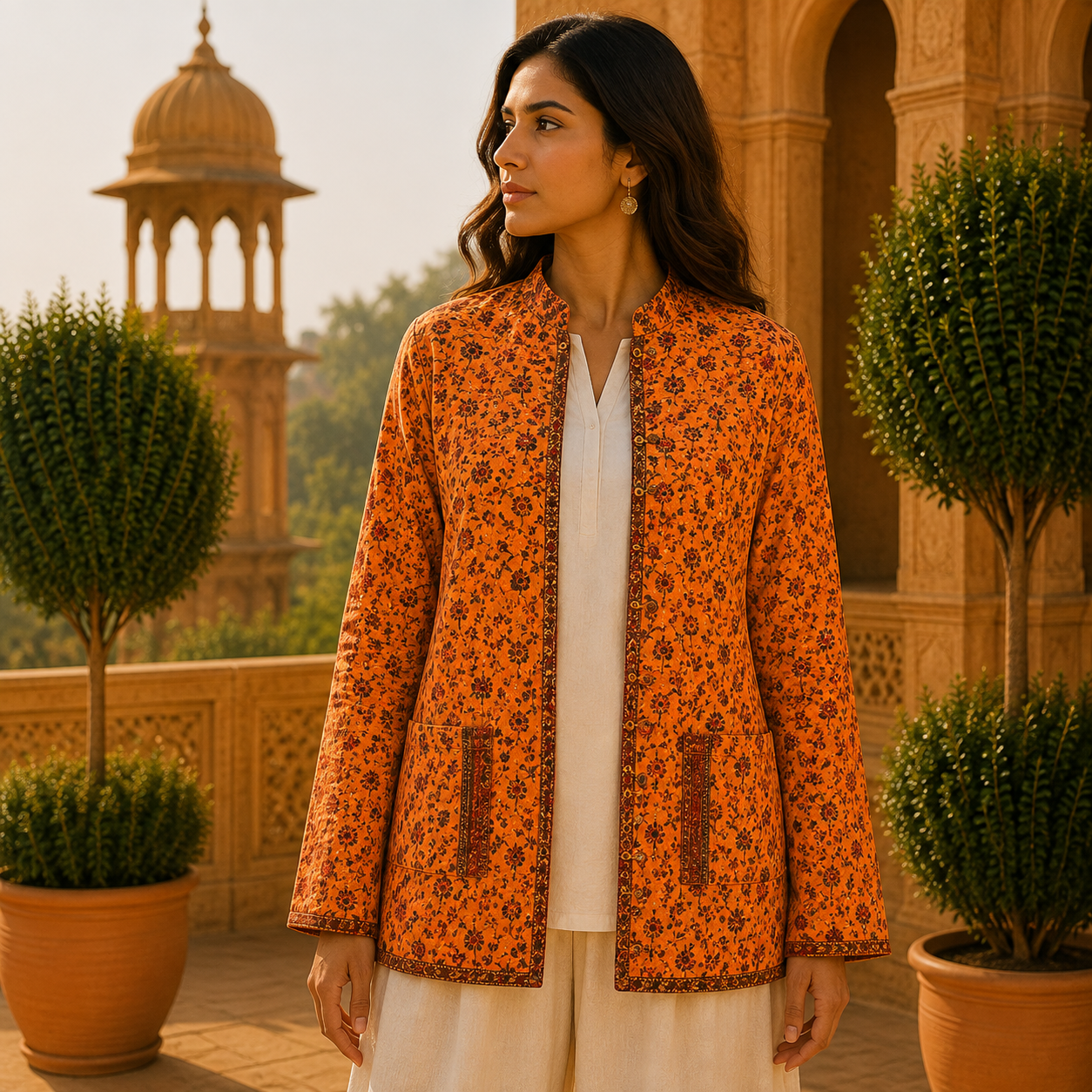 Chaqueta doble faz mujer, seda, reversible, ropa de India, Boutique de la India