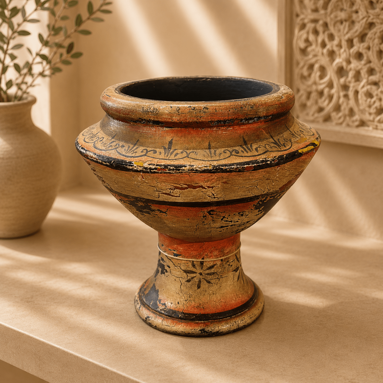 Jarrón Decorativo Bundi Rústico de la India - BOUTIQUEDELAINDIA
