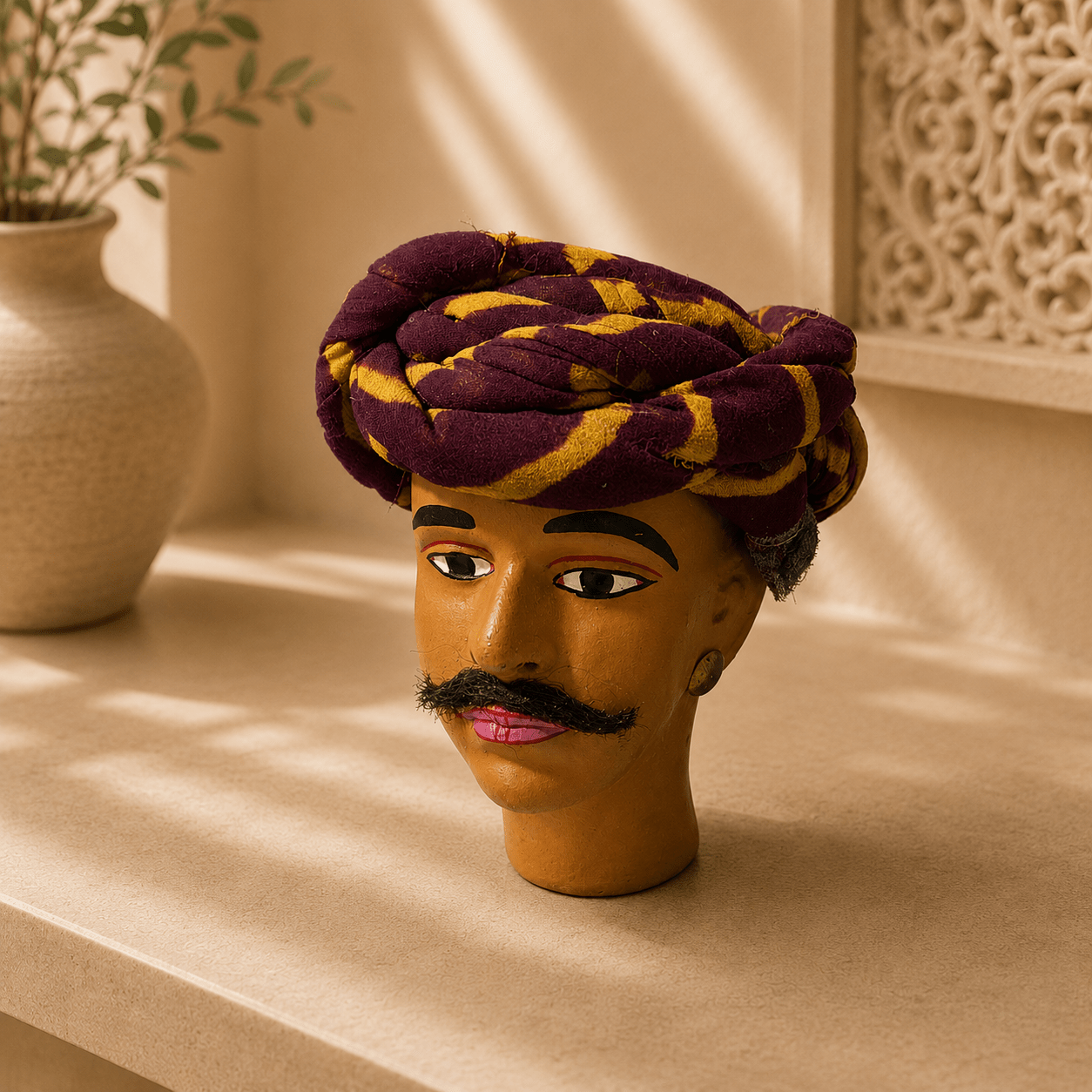 Figura Decorativa Rajasthani Rostro Tradicional de la India - BOUTIQUEDELAINDIA