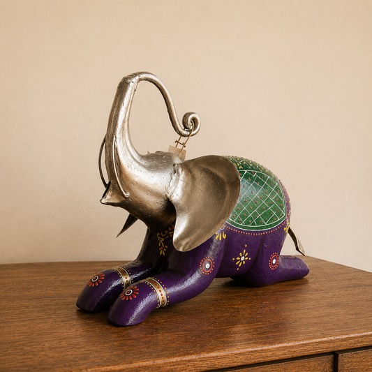 Decorative Oriental Splendor Purple Elephant