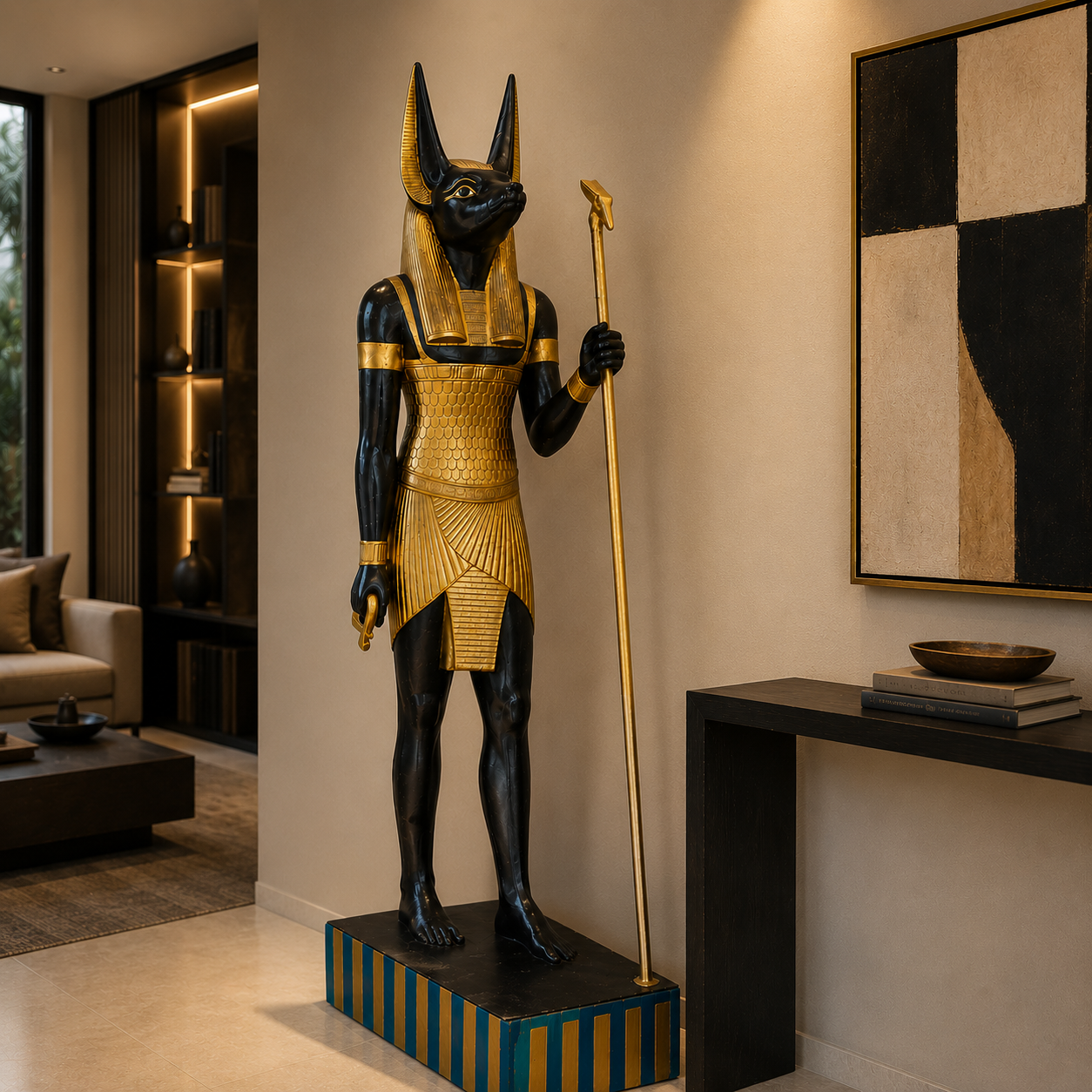 Estatua - Escultura Anubis Faraón de Egipto