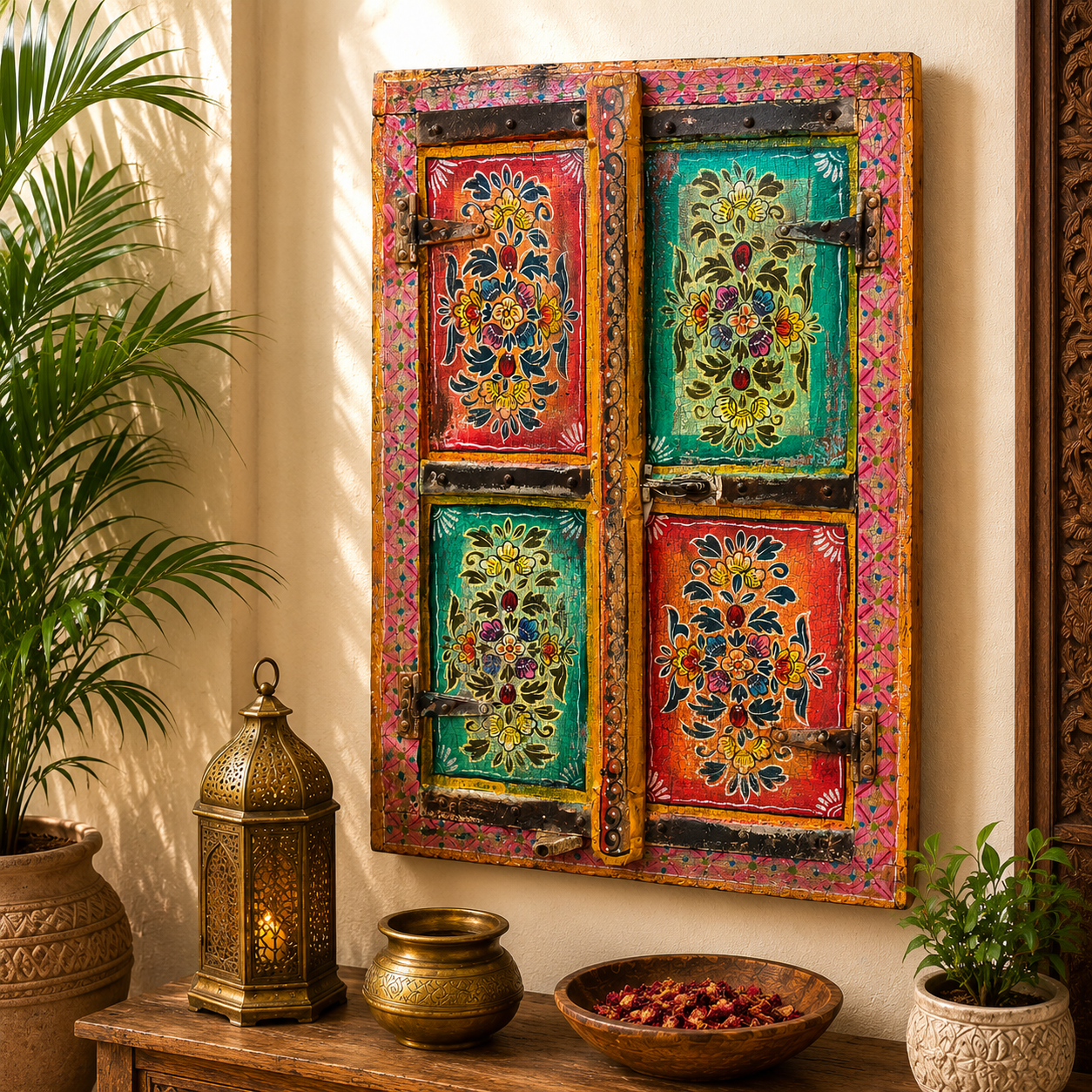 Ventana Vintage Flores de la India