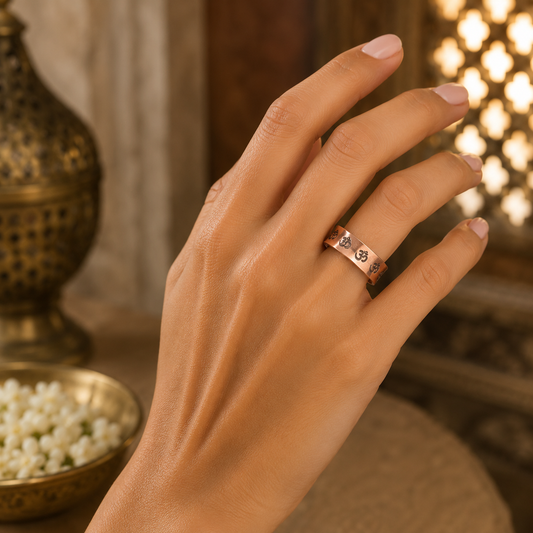 Anillo Omkara de la Vibración de Cobre