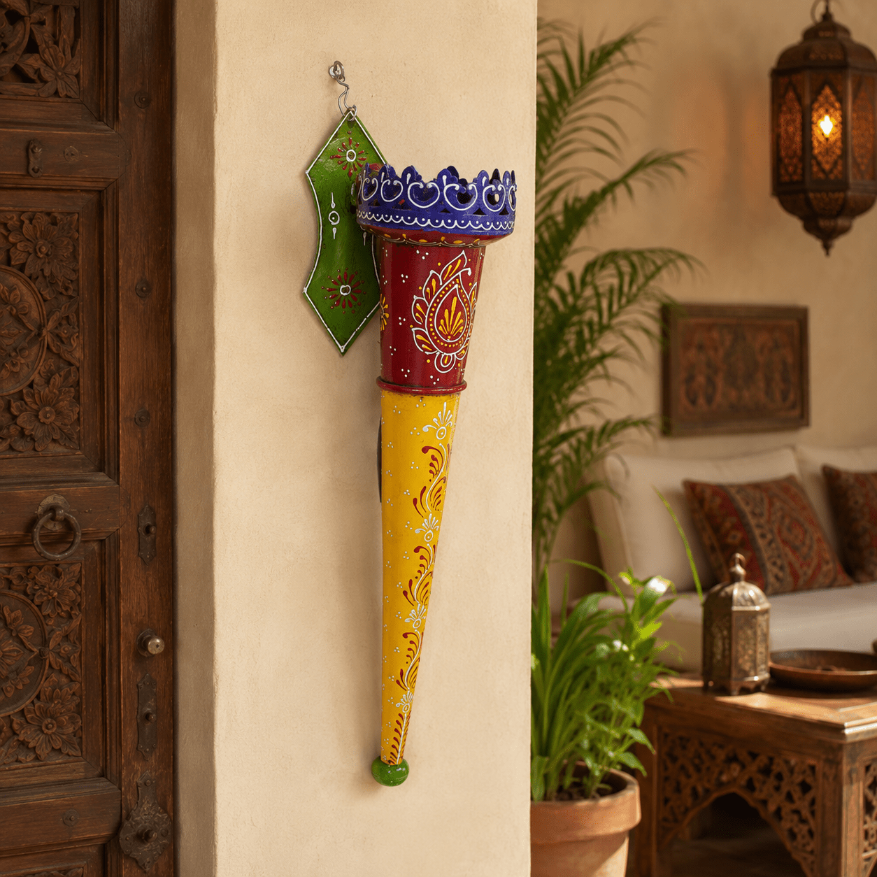 Porta vela de Pared Antorcha Jyoti India - BOUTIQUEDELAINDIA