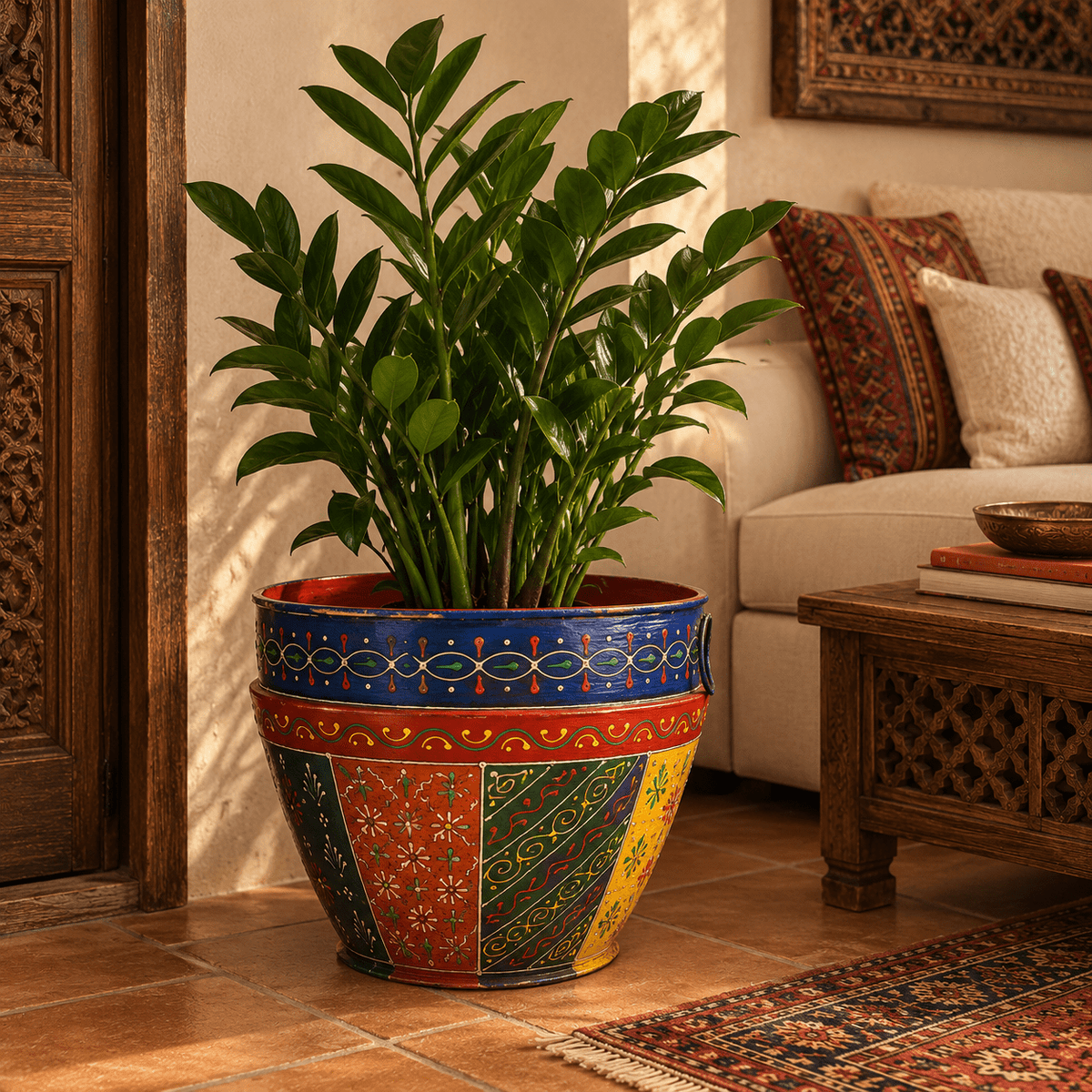 Matera Decorativa Rangoli Pintada Mediana - BOUTIQUEDELAINDIA