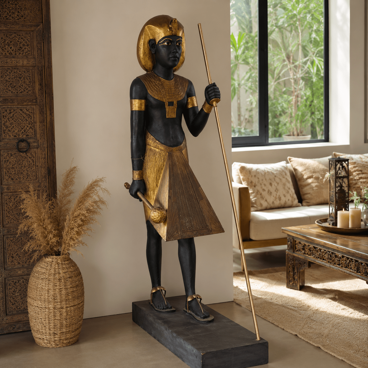 Estatua Monumental Faraón Guardián de Egipto - BOUTIQUEDELAINDIA
