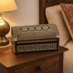 Cofre Artesanal Tarang en Madera Tono Tierra, Joyero - BOUTIQUEDELAINDIA