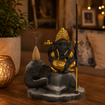 Porta Incienso Cascada Ganesha Gaja Dorado - BOUTIQUEDELAINDIA