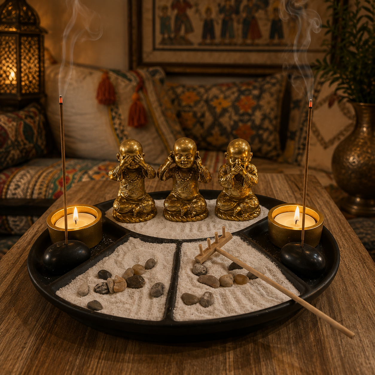 Jardín Zen Tres Monjes de la Sabiduría - BOUTIQUEDELAINDIA