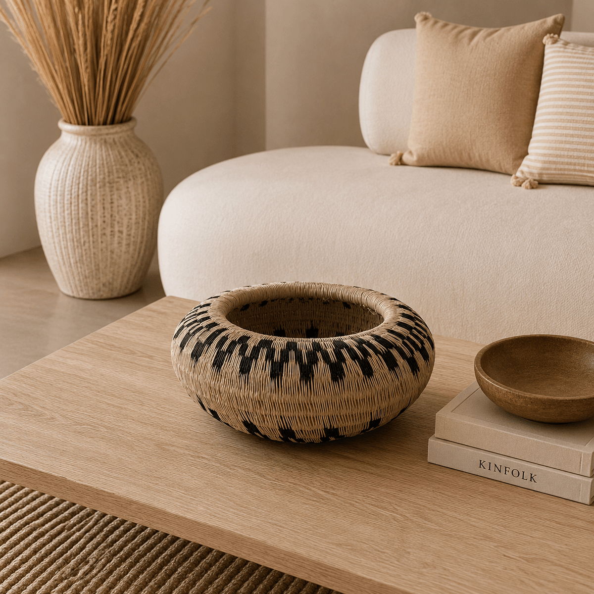 Canasto Werrengue Kira de Tejido Geométrico - BOUTIQUEDELAINDIA