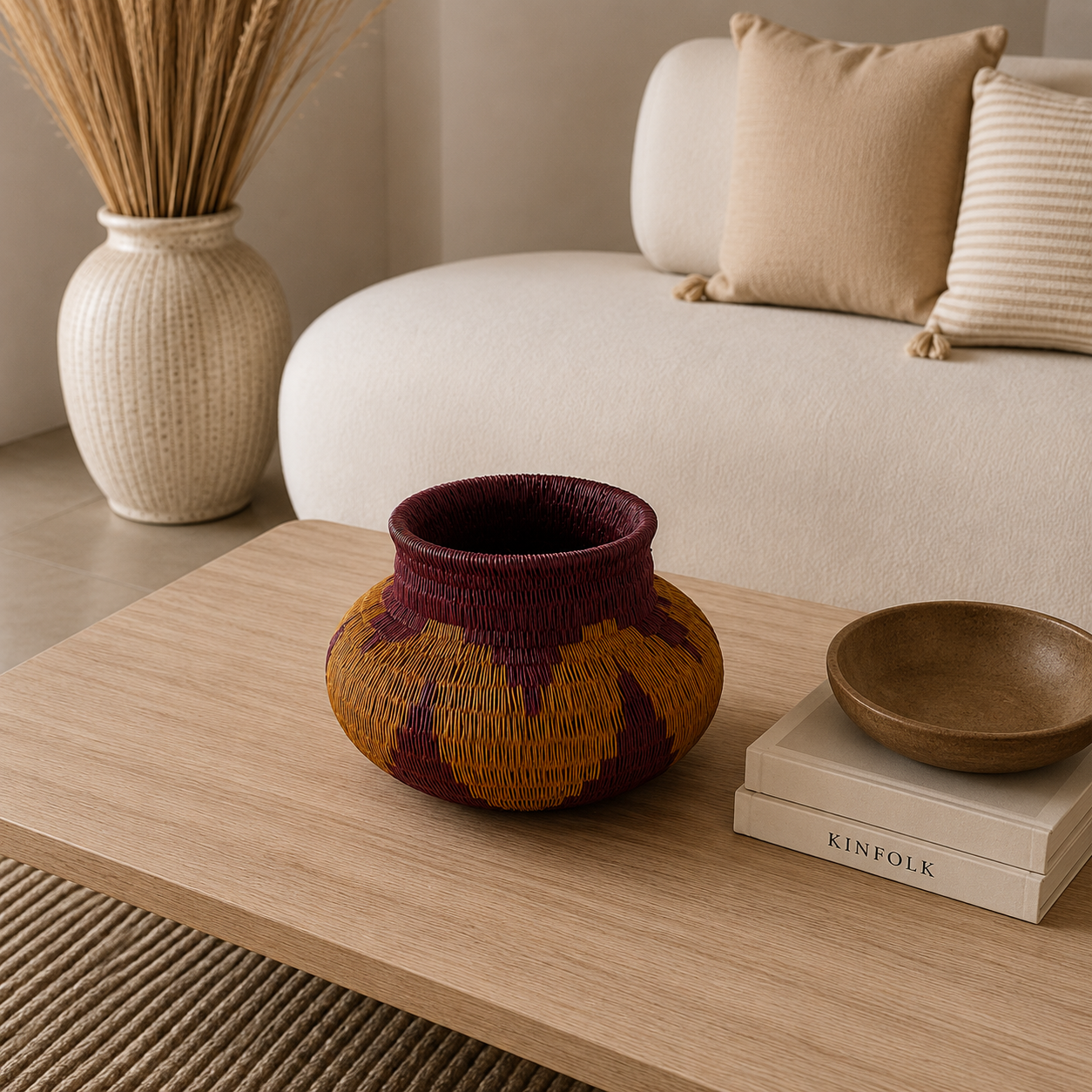 Canasto, Jarrón Werrengue, Artesanía Colombiana - BOUTIQUEDELAINDIA