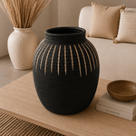 Canasto Werrengue Líneas del Horizonte Negro - BOUTIQUEDELAINDIA