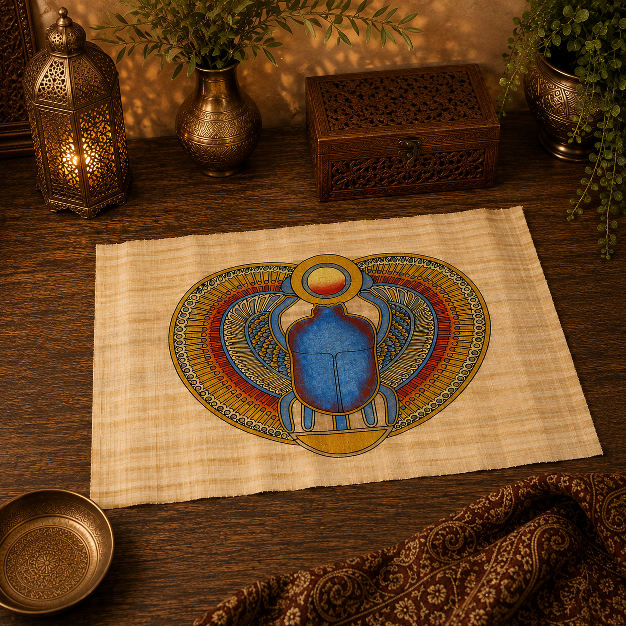 Papiro egipcio, jeroglíficos, arte egipcio, decoración egipcia - BOUTIQUEDELAINDIA
