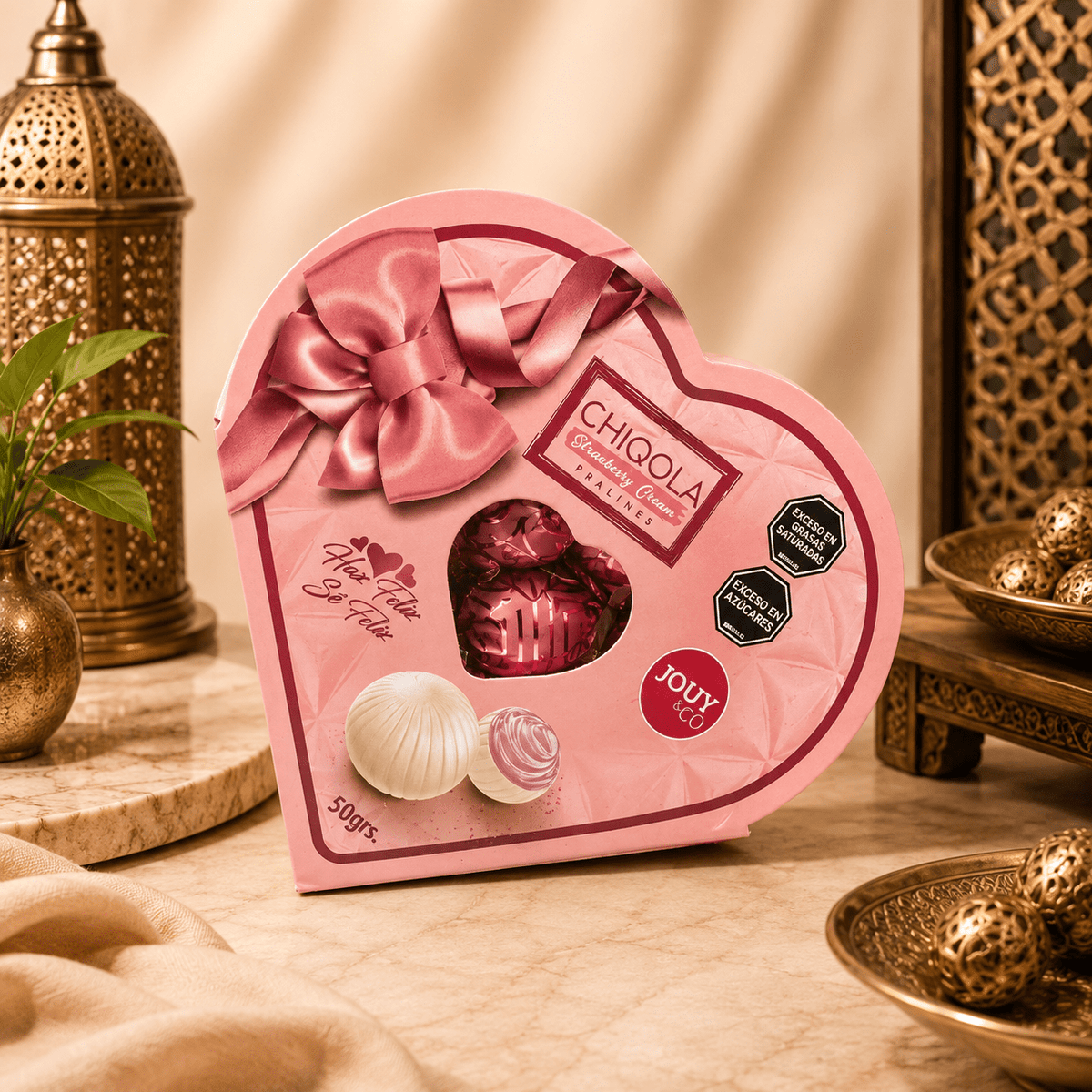 Chocolate Turco Chiqola Strawberry Corazón 50 g Pequeño - BOUTIQUEDELAINDIA