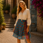 Falda hindú, falda seda, falda patchwork, falda oriental - BOUTIQUEDELAINDIA
