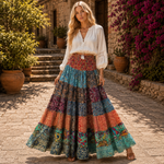 Falda hindú, falda seda, falda patchwork, falda oriental - BOUTIQUEDELAINDIA