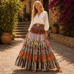 Falda hindú, falda seda, falda patchwork, falda oriental - BOUTIQUEDELAINDIA