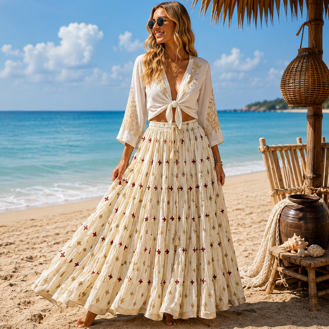 Falda patchwork, falda seda, falda india - BOUTIQUEDELAINDIAENCOLOMBIA