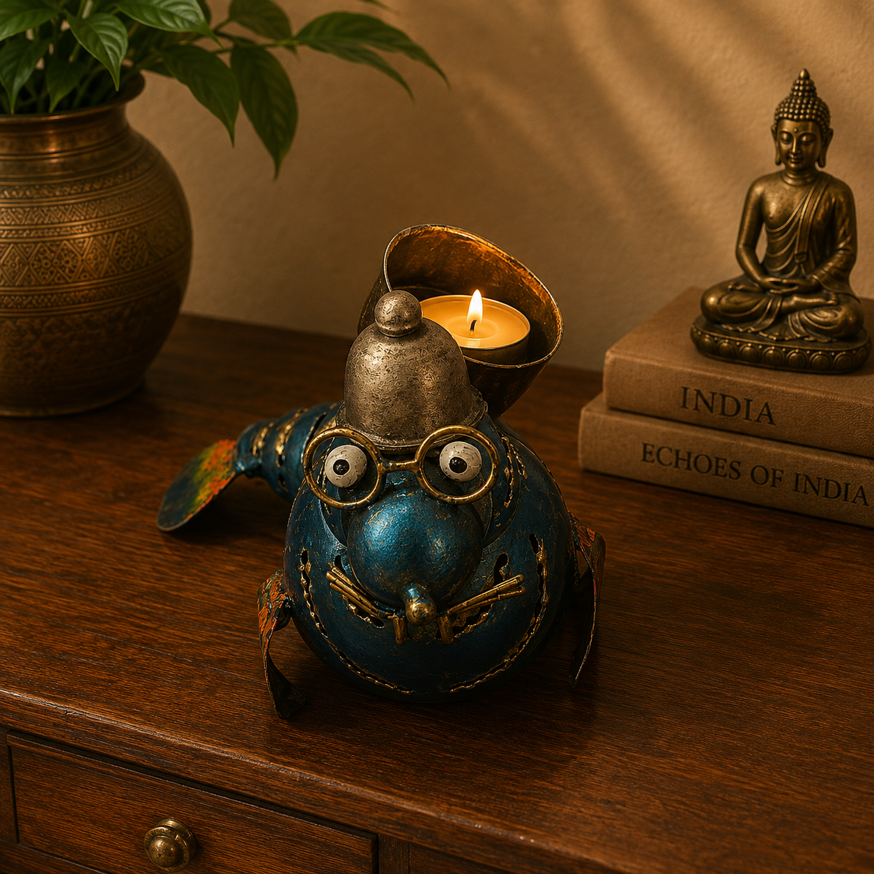 Porta vela Decorativa de Metal - BOUTIQUEDELAINDIAENCOLOMBIA