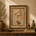 Cuadro Decorativo Egipcio Reina Nefertiti en Papiro - BOUTIQUEDELAINDIA