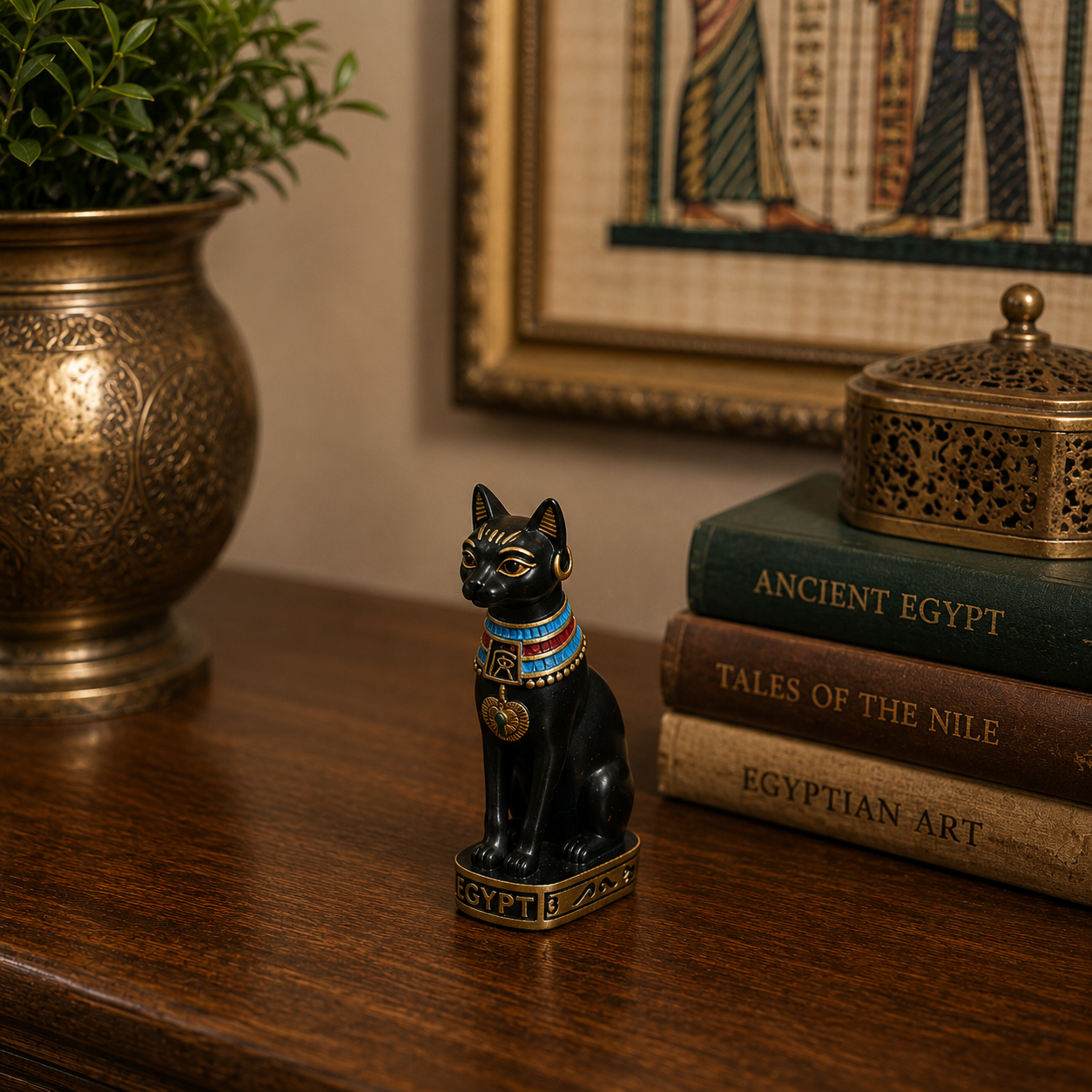 Figura Egipcia Bastet Guardiana de Protección - BOUTIQUEDELAINDIA