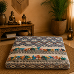 Cojín de Piso Oriental - Cojin bordado - Meditación - BOUTIQUEDELAINDIA