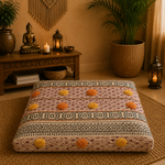 Cojín de Piso Oriental - Cojin bordado - Meditación - BOUTIQUEDELAINDIA