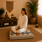 Cojín de Piso Oriental - Cojin bordado - Meditación - BOUTIQUEDELAINDIA