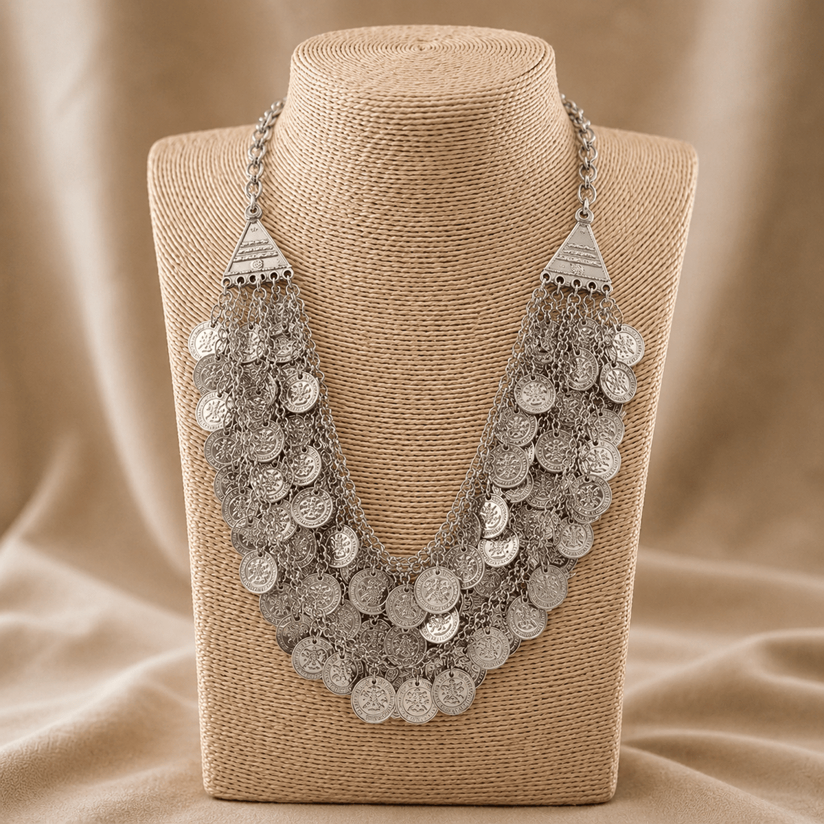 Collar Artesanal Cascada de Monedas - BOUTIQUEDELAINDIA