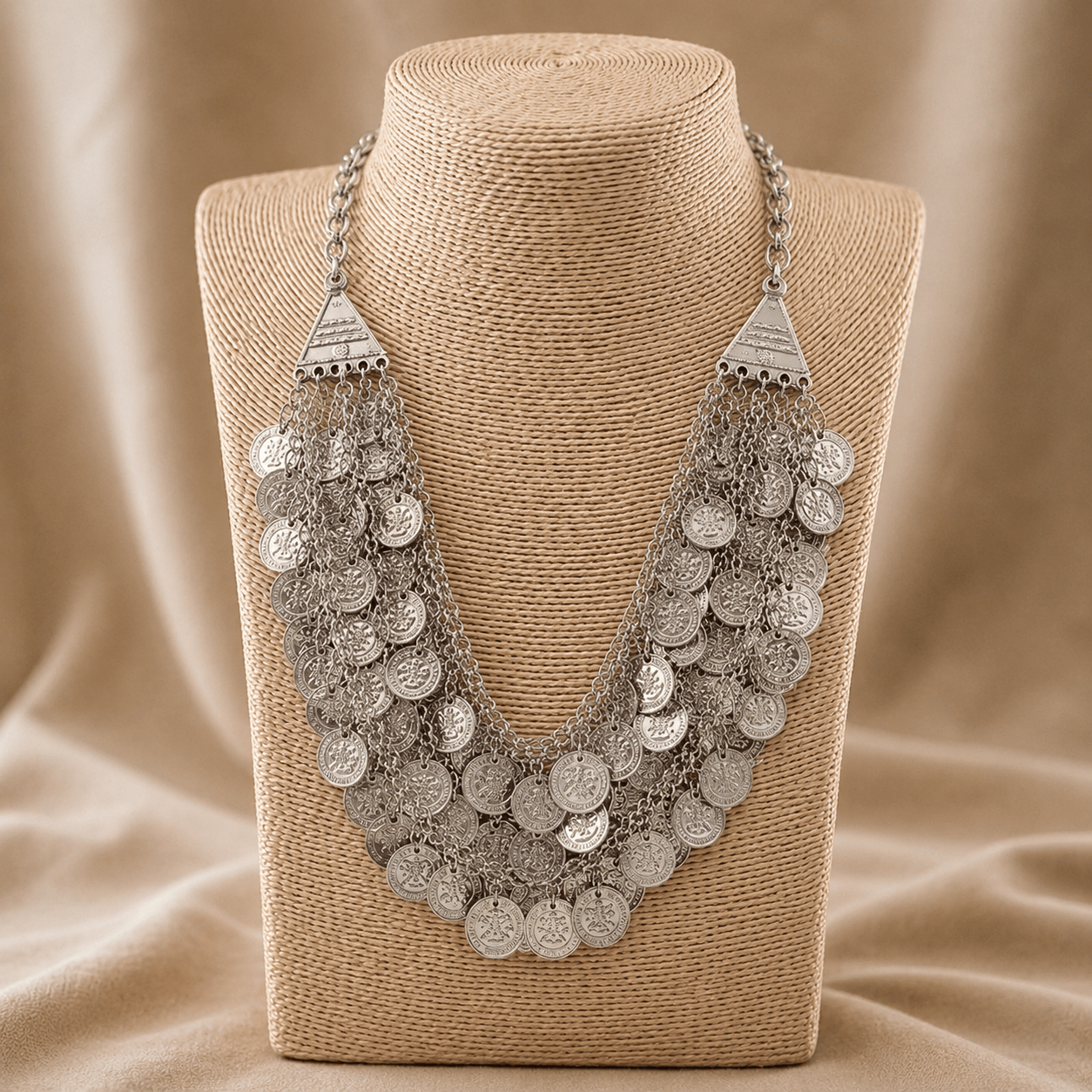 Collar Artesanal Cascada de Monedas - BOUTIQUEDELAINDIA