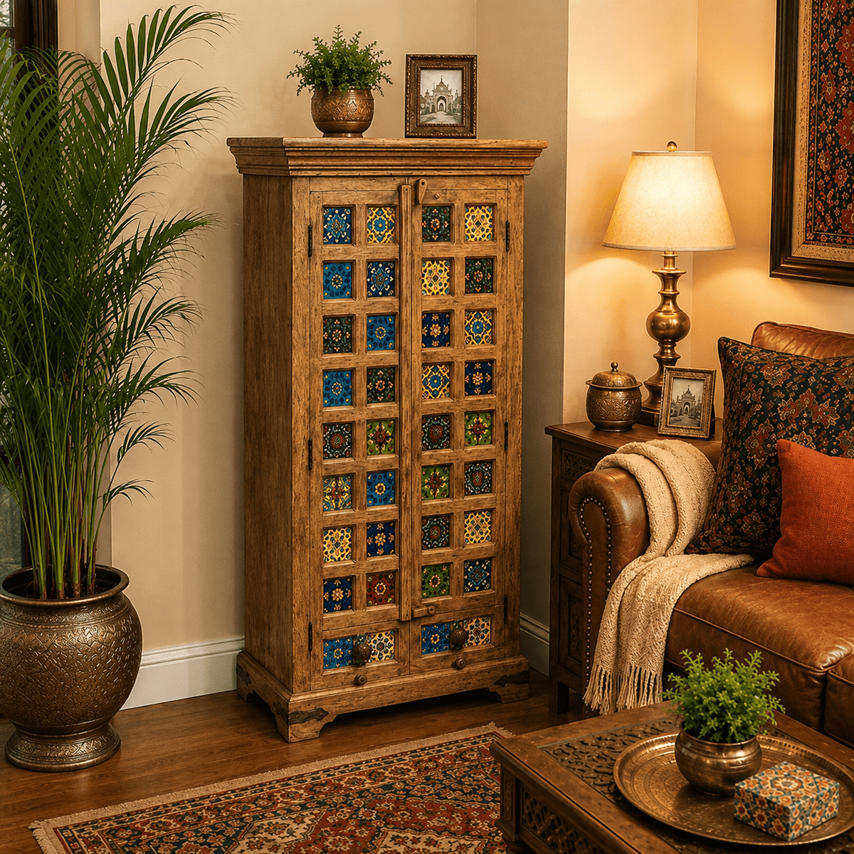 Aparador Mosaicos Eternos de Madera - BOUTIQUEDELAINDIA