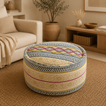Puff Oriental Bordado de la India - BOUTIQUEDELAINDIAENCOLOMBIA