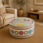 Puff Oriental Bordado de la India - BOUTIQUEDELAINDIAENCOLOMBIA