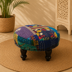 Butaca Patchwork Artesanal - Bucata con patas d emadera - BOUTIQUEDELAINDIA