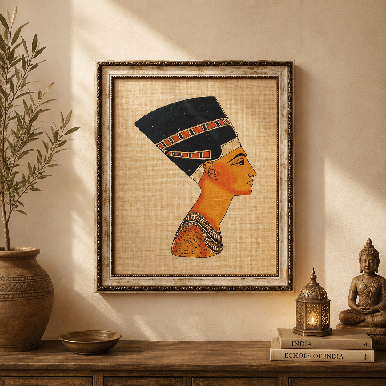 Cuadro Egipcio Reina Nefertiti - BOUTIQUEDELAINDIA