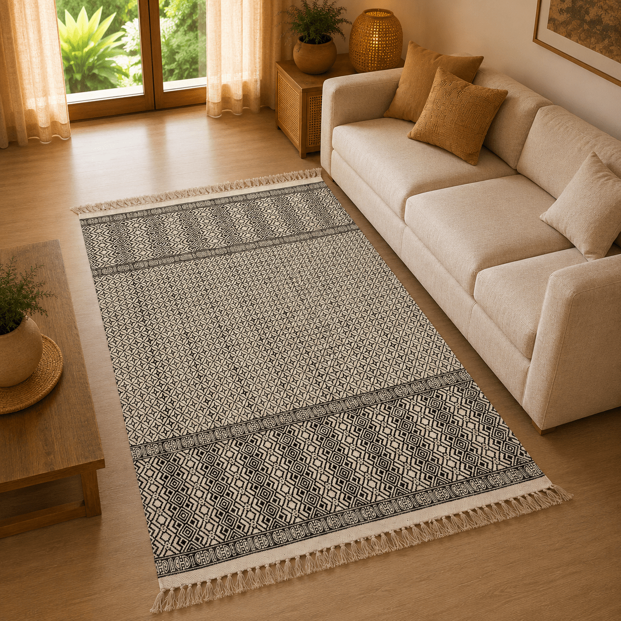 Tapete Artesanal Arav Ébano Heritage - BOUTIQUEDELAINDIA