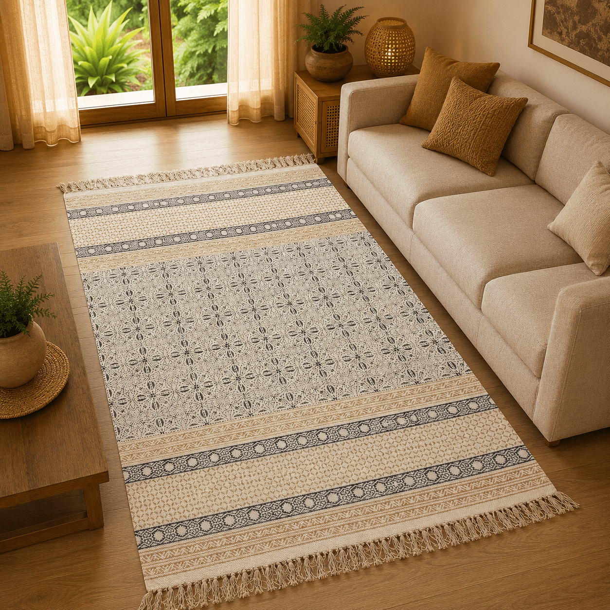 Alfombra Artesanal Ganga Mandala - BOUTIQUEDELAINDIA