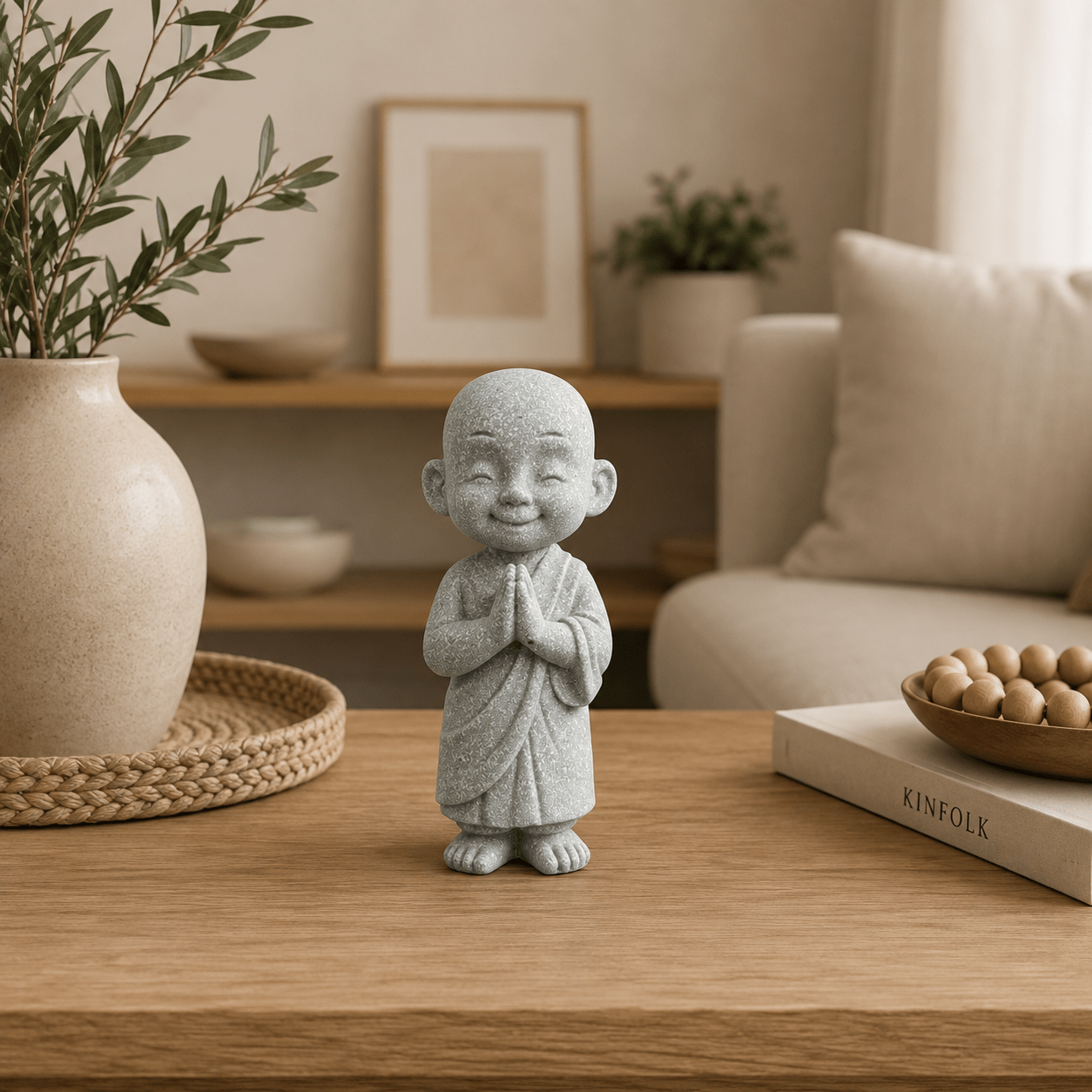 Figura Decorativa Monje Zen en Oración Namaste - BOUTIQUEDELAINDIA