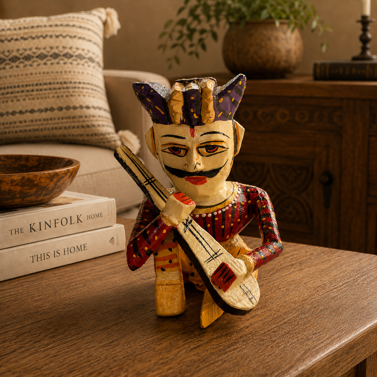 Figura Decorativa Músico de Rajasthan - BOUTIQUEDELAINDIA