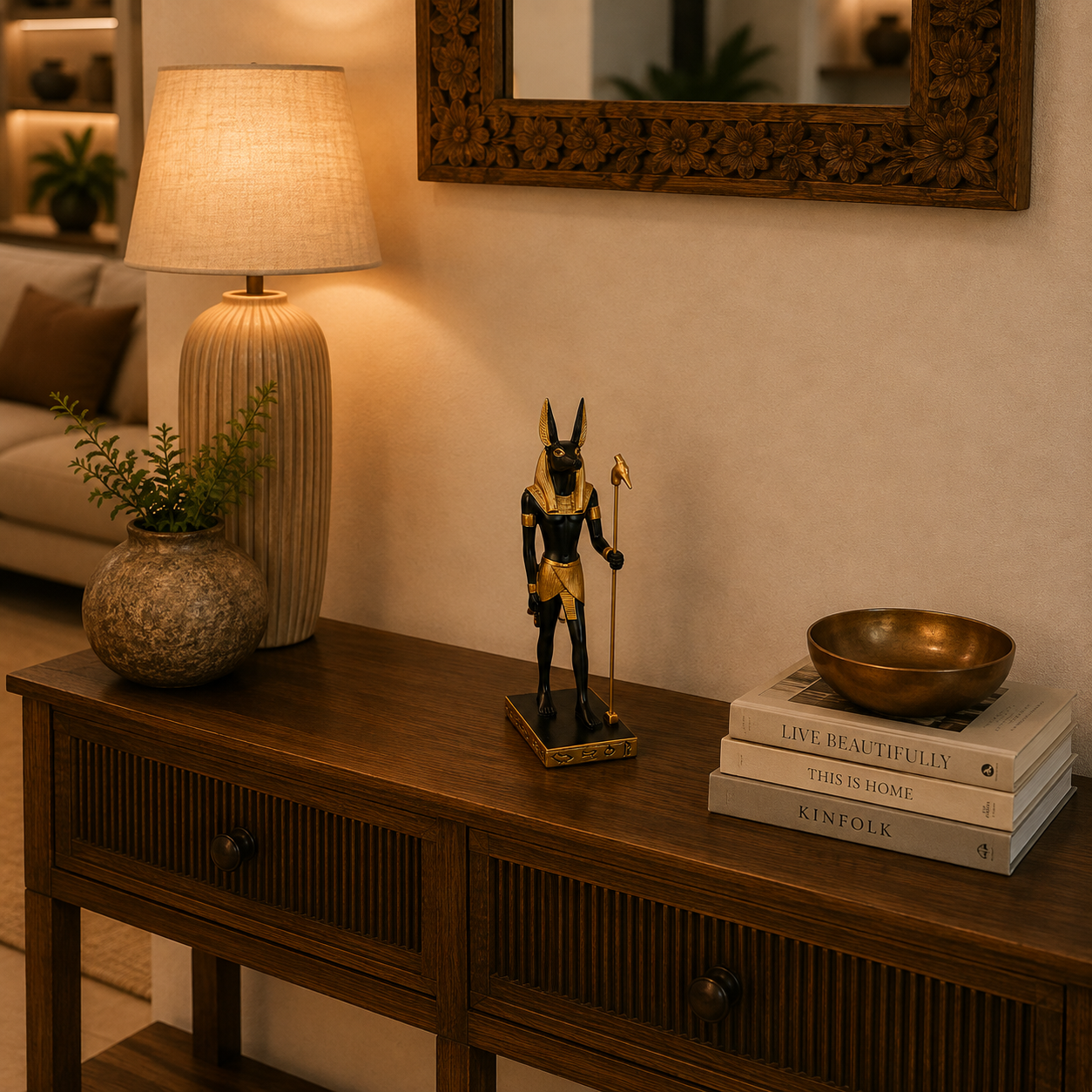 Figura Decorativa Anubis Guardián de Egipto - BOUTIQUEDELAINDIA