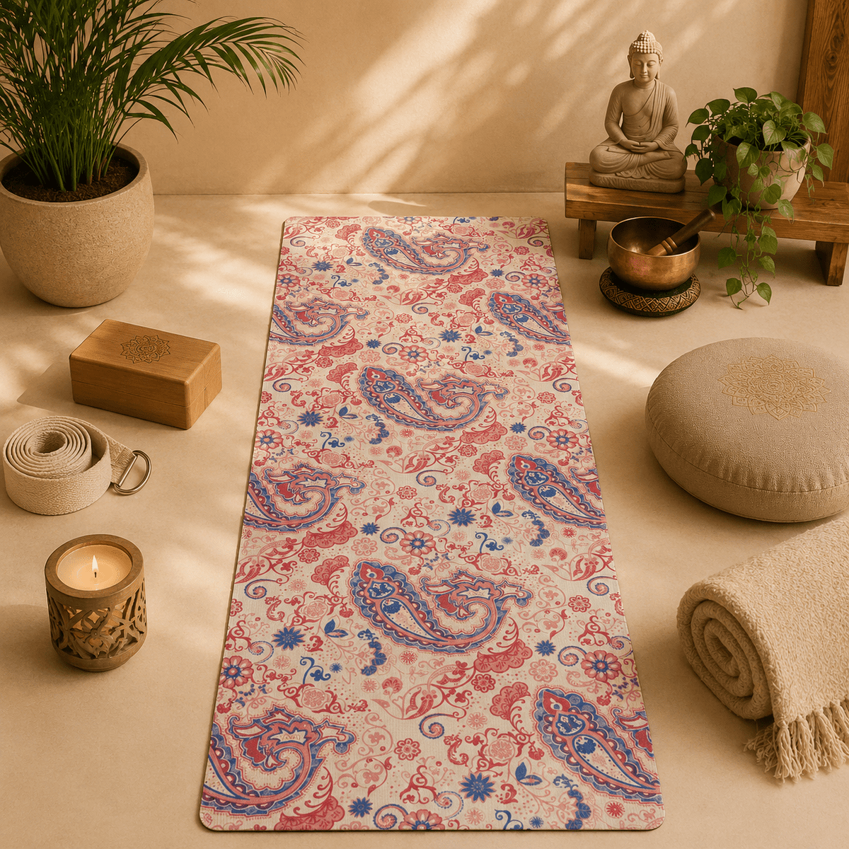 Mat de Yoga con Diseño Paisley con Estuche incluido - BOUTIQUEDELAINDIA