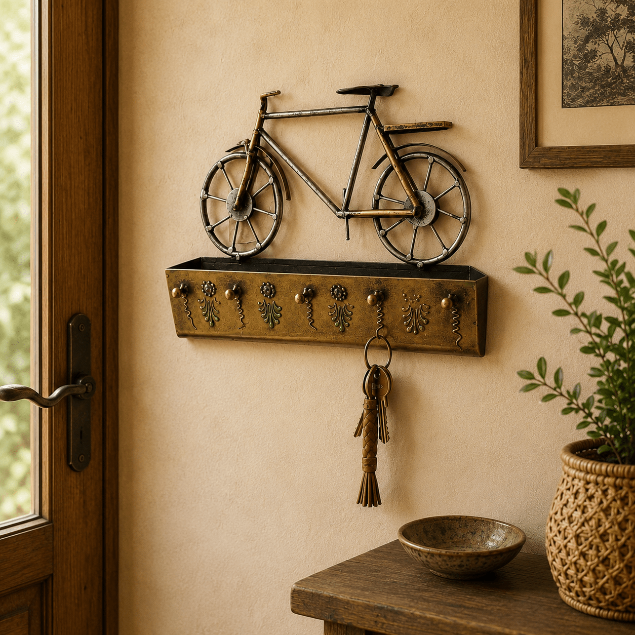 Porta llaves Organizador Vihan con Bicicleta Vintage - BOUTIQUEDELAINDIA